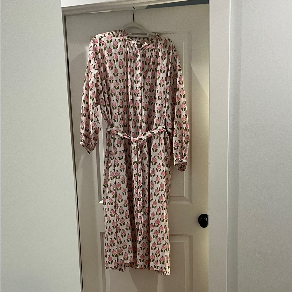 Ooh La Lou Pink Floral Maxi Dress 100% cotton